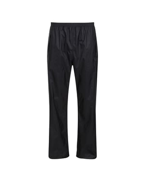 Regatta Pro Mens Packaway Waterproof Breathable Overtrousers (Black)