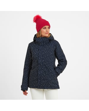 Eva Womens Ski Jacket Dark Indigo Confetti Print