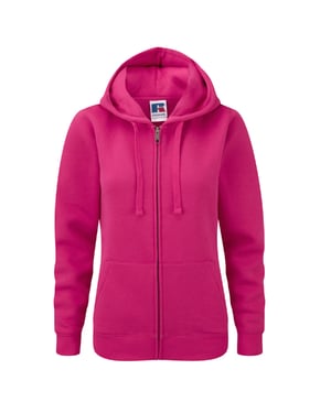 Russell Ladies Premium Authentic Zipped Hoodie (3-Layer Fabric) (Fuchsia)