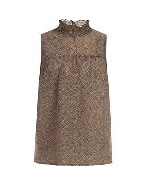 Dreimaster Blouse Dames olijf wol wit