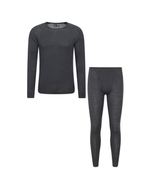 Mountain Warehouse Heren Merino Wol Thermische Basislagen Set (Donkergrijs)