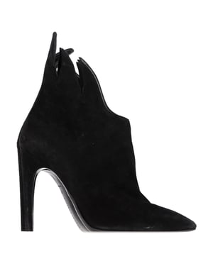 Bottega Veneta Flame Heeled Ankle Boots in Black Suede