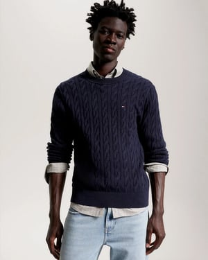 Tommy Hilfiger Classic Cable Mens Crew Jumper