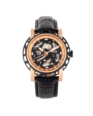 Reign Stavros Automatic Skeleton Leather-Band Watch