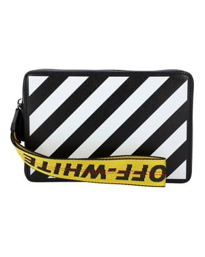 Off White Diagonale Tas in Zwart en Wit