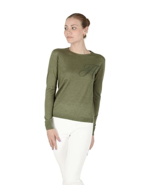 Crown Of Edinburgh Cashmere Long Sleeve Art 004 Green Letter A