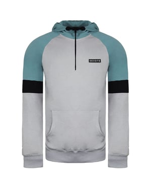 Devote London Drew Mens Grey/Teale Hoodie