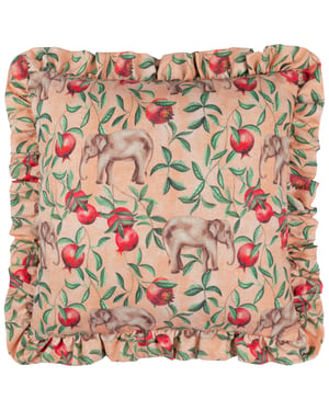 Wylder Tropics Okara Elephant Printed Ruffle Cushion Cover