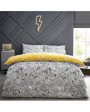 Doodles Abstract Reversible Duvet Cover Set