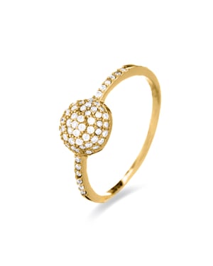 Luxenter Langui Ring Zilver, Geel Goud en Cz