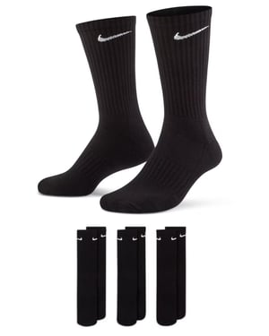 Nike Everyday Cushion Crew Trainingssokken 3 paar in zwart
