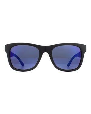 Lacoste rechthoek unisex mat zwart blauw gradiënt vouw zonnebril