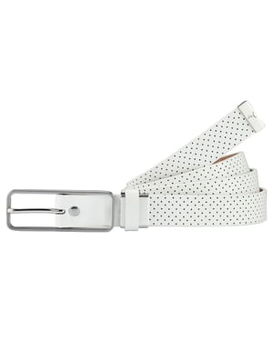 Puma Dimple Op Lengte Gesneden Riem Heren Wit Golfleer 053007 02