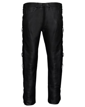 Heren geregen leren bikerjeans-Utah