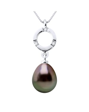 DIADEMA - Pendant - White Gold and Tahitian Pearl