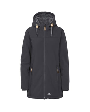 Trespass Dam/Dam Kristen Längre Längd Hooded Vattentät Jacka (Svart)