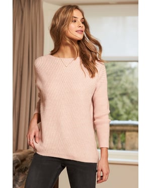 Blush Pink Super Soft Chevron Detail Jumper