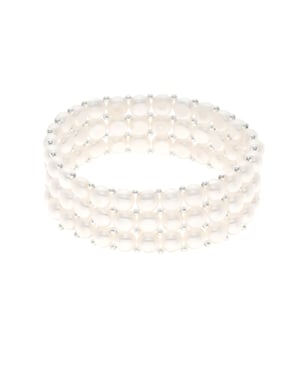 Armband 3 rader av äkta sötvattenspärlor - 4 mm