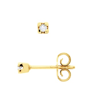 Diamanten oorknopjes 0040 Cts Yellow Gold