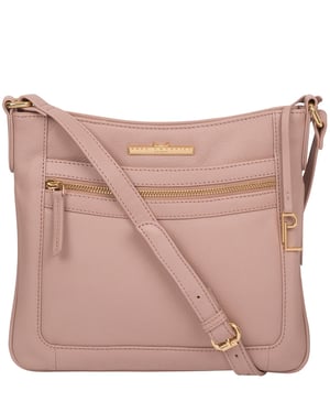 'Lewes' Blush Pink Leather Cross Body Bag