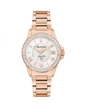 Bulova Marine Star Women's Rose Gold Watch 98R295