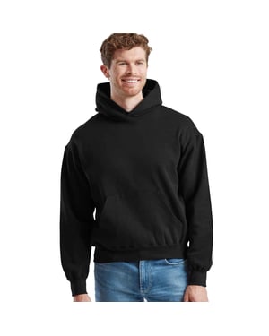 Fruit of the Loom heren superkatoenen katoenen hoodie (Zwart)