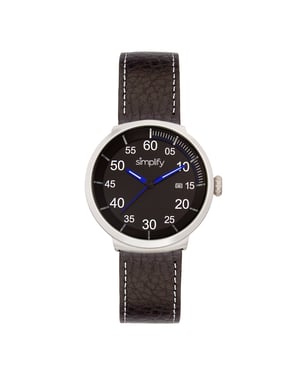 Vereenvoudig het 7100 horloge met leren bandje met datum