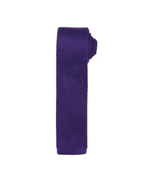 Premier Mens Slim Textured Knit Effect Tie (Pack of 2) (Purple)