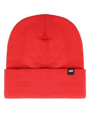 Supra Logo Rood Effen Gebreide Unisex Kroon muts C