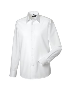 Russell Collection Mens Oxford Tailored Long-Sleeved Formal Shirt (White)