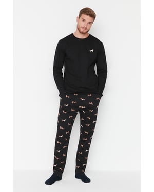 Trendyol Herrar Crew Neck Pyjamas Set