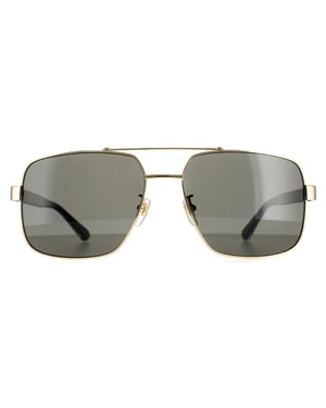 Gucci Vierkant Mannen Gold Black Gray GG0529S