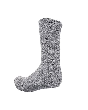 FLOSO Mens Warm Slipper Socks With Rubber Non Slip Grip (Grey)