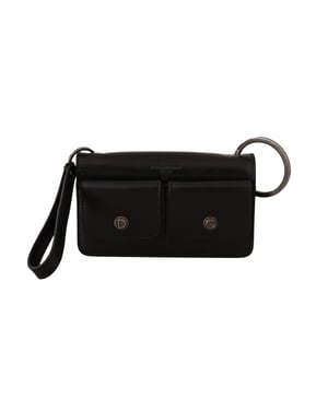 Dolce & Gabbana Zwart Leren Polsband Mini Tas Kaarten Bil Flessen Portemonnee voor Mannen