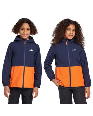 Peter Storm Kids' Colour Block Waterproof Jacket with Adjustable Hood, Children's Raincoat