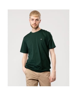 GANT Mens Regular Fit Short Sleeve Shield Logo T-Shirt