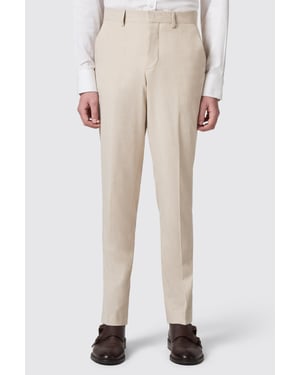 Looten Slim Fit Beige Linen Trousers
