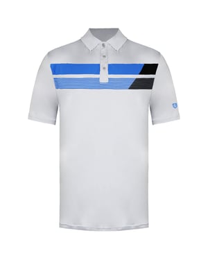 Island Green Asymetric Print Heren Grijs Marl Golf Poloshirt