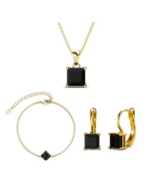 Parure et Coffret Simple Square - Doré et Noir