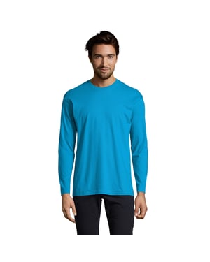 SOLS Heren Monarch T-shirt met lange mouwen (Aqua)