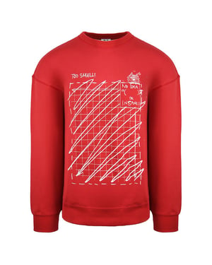 Puma x Michael Lau Long Sleeve Crew Neck Red Mens Graphic Sweatshirt 530351 22