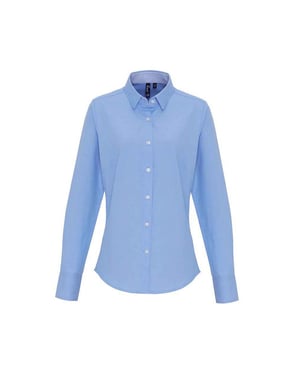 Premier Dames/Dames Gestreept Oxford Formeel Overhemd Met Lange Mouwen (Oxford Blauw)