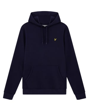Donkerblauwe pull-over hoodie met Lyle & Scott-merk