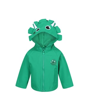 Regatta Childrens/Kids Stompy The Dinosaur Waterproof Jacket (Jellybean Green)