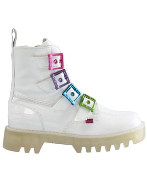 Kickers x Confetti Crowd Kizzie Higher Womens White Boots