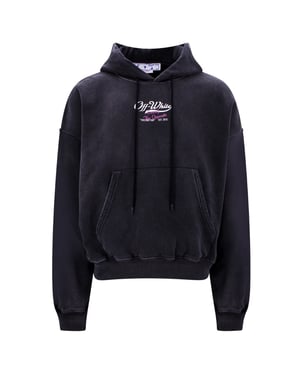 Off-White Wave Off Boxy Svart Hoodie