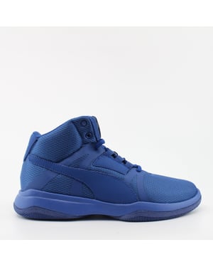Puma Rebound Street Evo Blue Textile Unisex Lace Up Trainers 361171 06