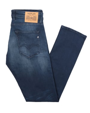 Replay Grover Power Stretch Straight Fit Jeans - Dark Indigo