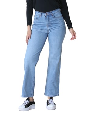 MYT Ladies Wide Leg High Waisted Jeans in Light Blue