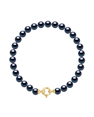 Armband Gekweekte Parels Zoetwater 6-7mm Sluiting Black Luxury Yellow Gold